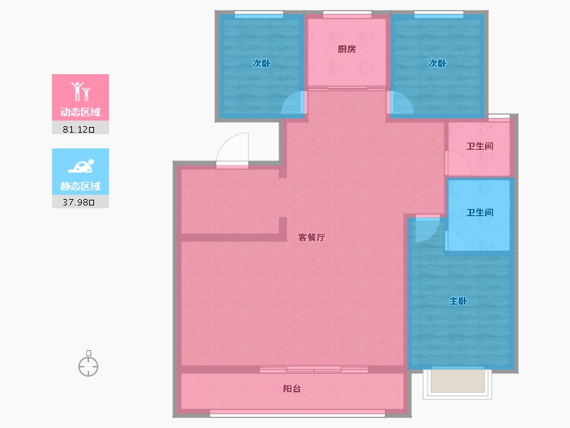 山东省-滨州市-丰泽尚景-107.41-户型库-动静分区