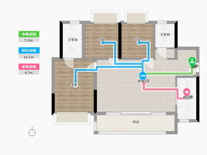 四川省-成都市-天投公园翠屿-85.26-户型库-动静线