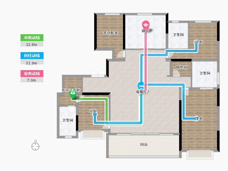 浙江省-宁波市-明湖怡府-207.52-户型库-动静线