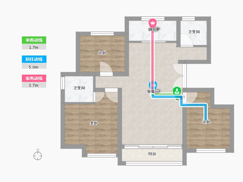 河南省-濮阳市-龙润学府-64.00-户型库-动静线