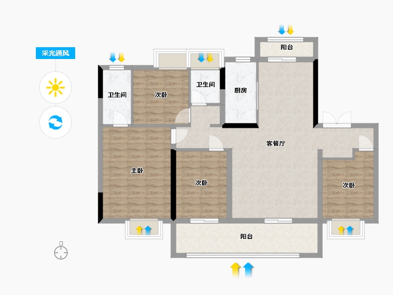 江西省-南昌市-中国铁建·知语拾光-112.81-户型库-采光通风