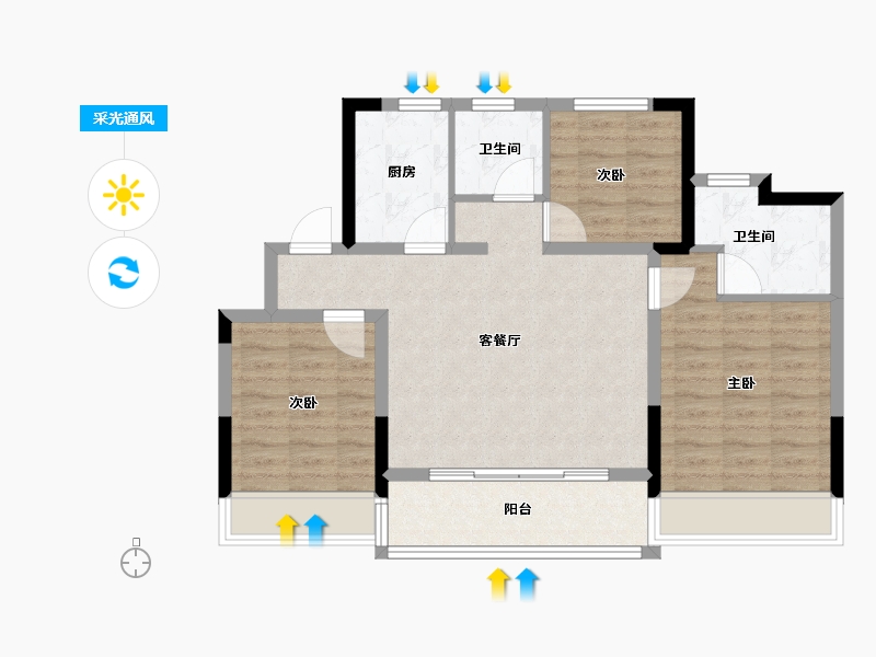 浙江省-绍兴市-枫华府-79.20-户型库-采光通风