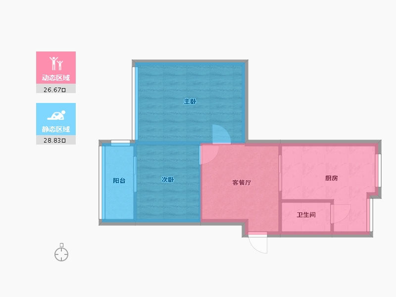 四川省-成都市-木综厂宿舍-45.43-户型库-动静分区