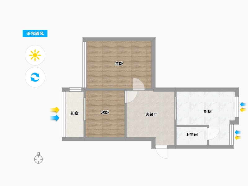 四川省-成都市-木综厂宿舍-45.43-户型库-采光通风