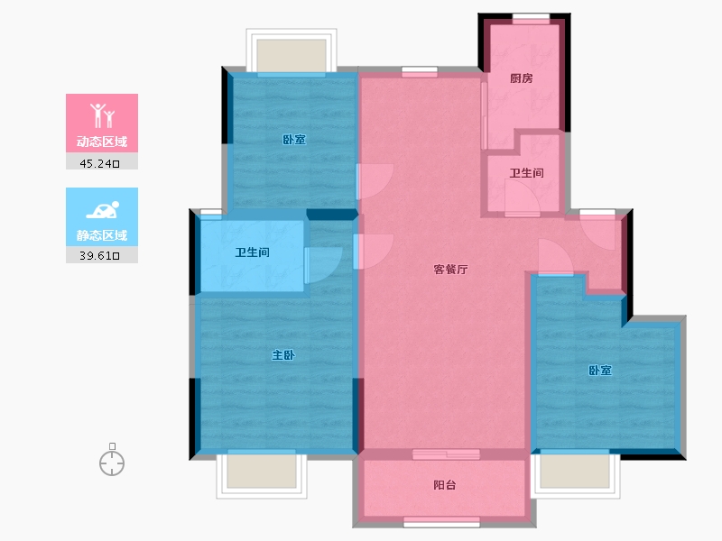 江西省-南昌市-聚仁公园里-75.31-户型库-动静分区