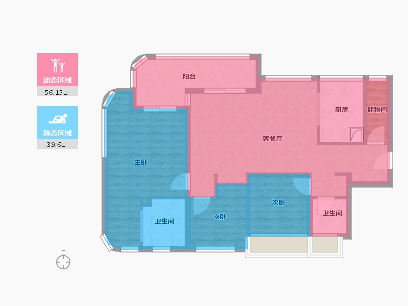 广东省-深圳市-招商前海瑧玺-85.57-户型库-动静分区