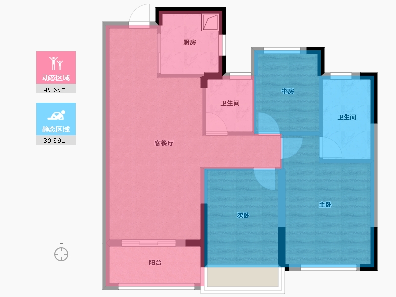 浙江省-杭州市-揽晖美寓-75.81-户型库-动静分区