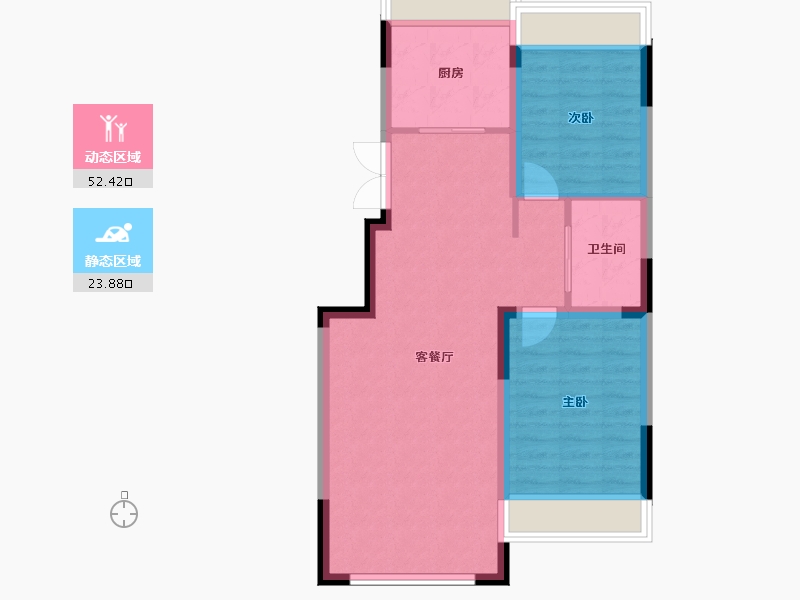 辽宁省-鞍山市-万达·海韵嘉华-69.00-户型库-动静分区