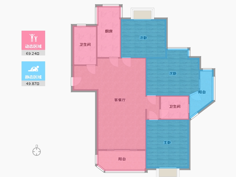 上海-上海市-西部俊园-二期-106.94-户型库-动静分区