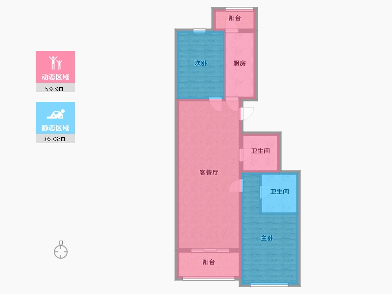 北京-北京市-恋日花都-94.40-户型库-动静分区