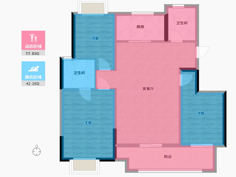 江西省-南昌市-中国铁建·知语拾光-87.67-户型库-动静分区