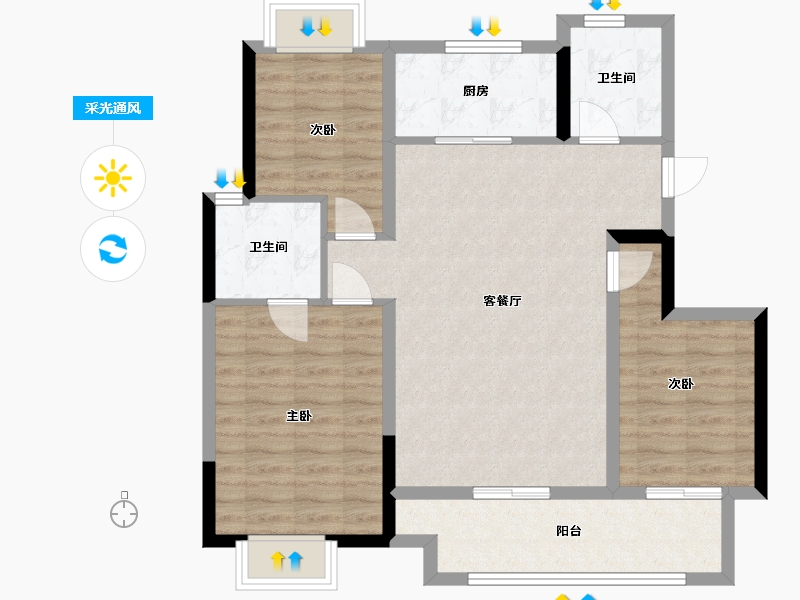 江西省-南昌市-中国铁建·知语拾光-87.67-户型库-采光通风