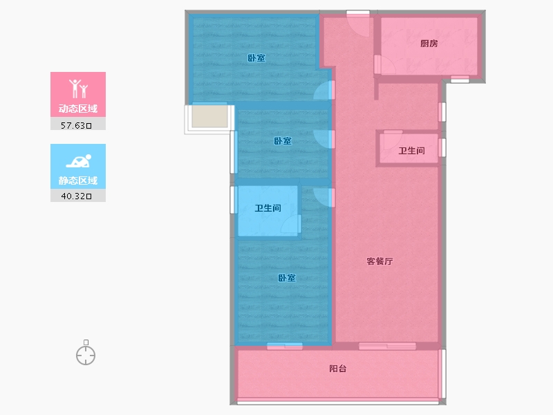 河南省-南阳市-建业·中州学府-86.39-户型库-动静分区