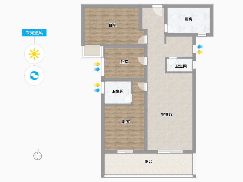 河南省-南阳市-建业·中州学府-86.39-户型库-采光通风