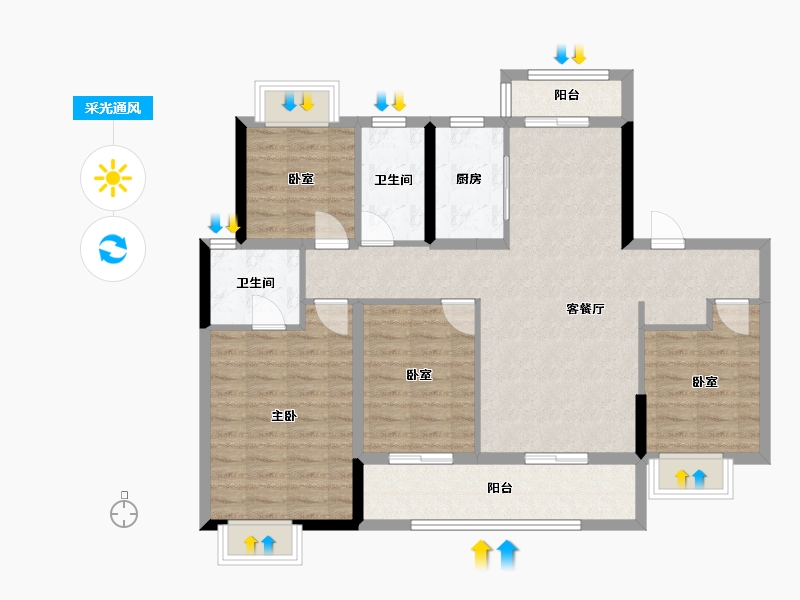 江西省-南昌市-中国铁建·知语拾光-100.13-户型库-采光通风