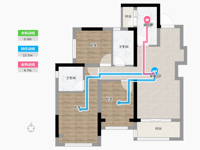 四川省-成都市-天投公园翠屿-73.60-户型库-动静线