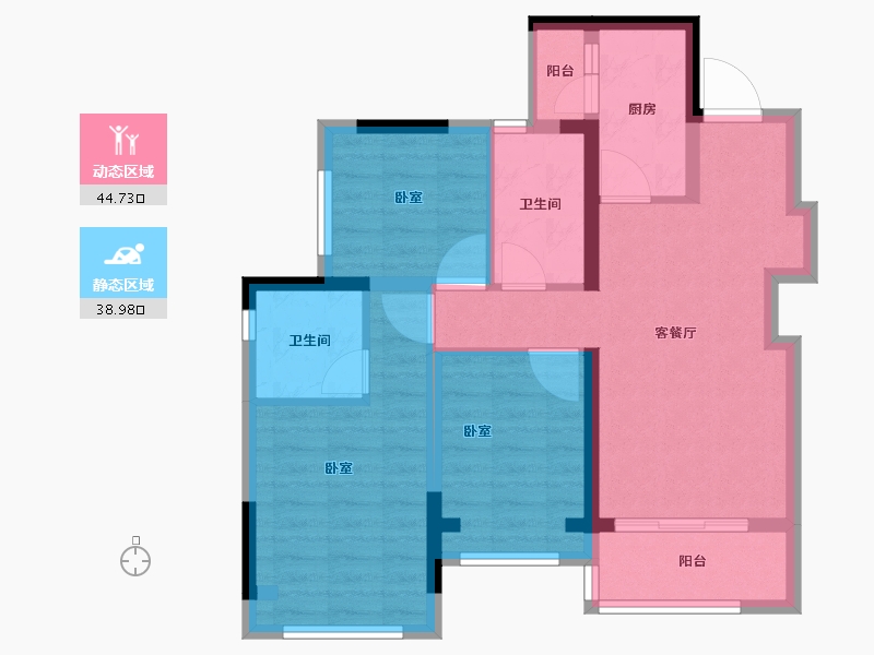 四川省-成都市-天投公园翠屿-73.60-户型库-动静分区