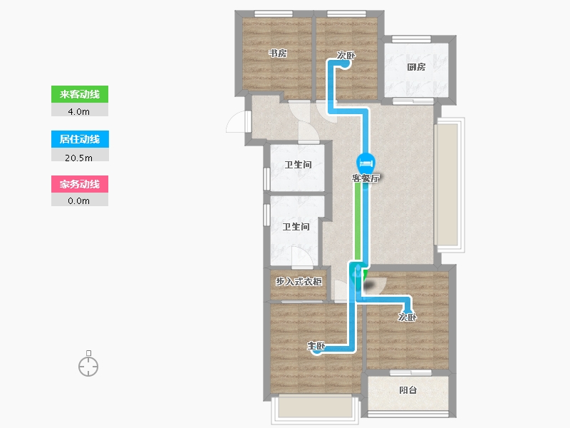 浙江省-杭州市-鹤云上凤栖里-95.40-户型库-动静线