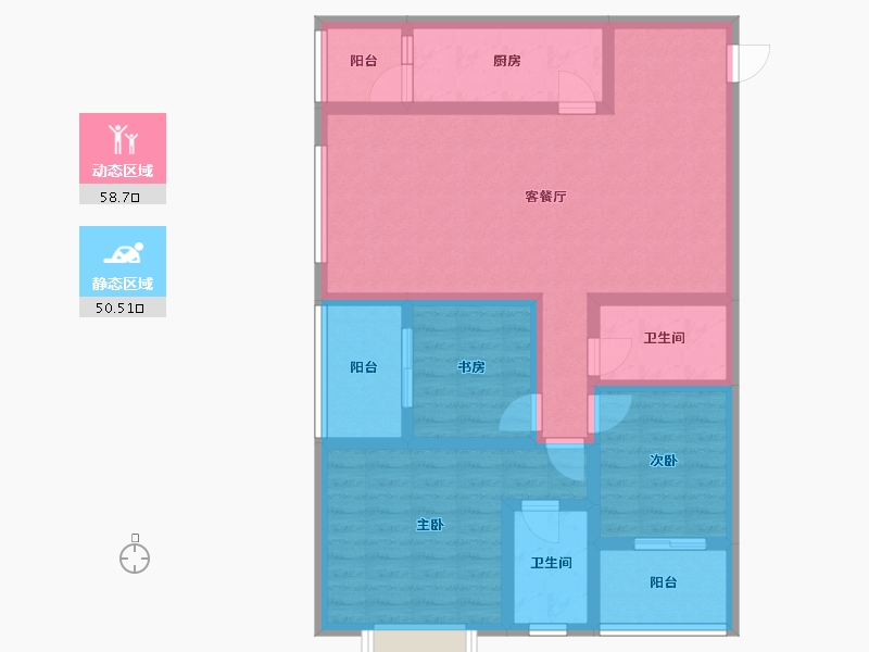 云南省-大理白族自治州-纳思城市春天-110.24-户型库-动静分区