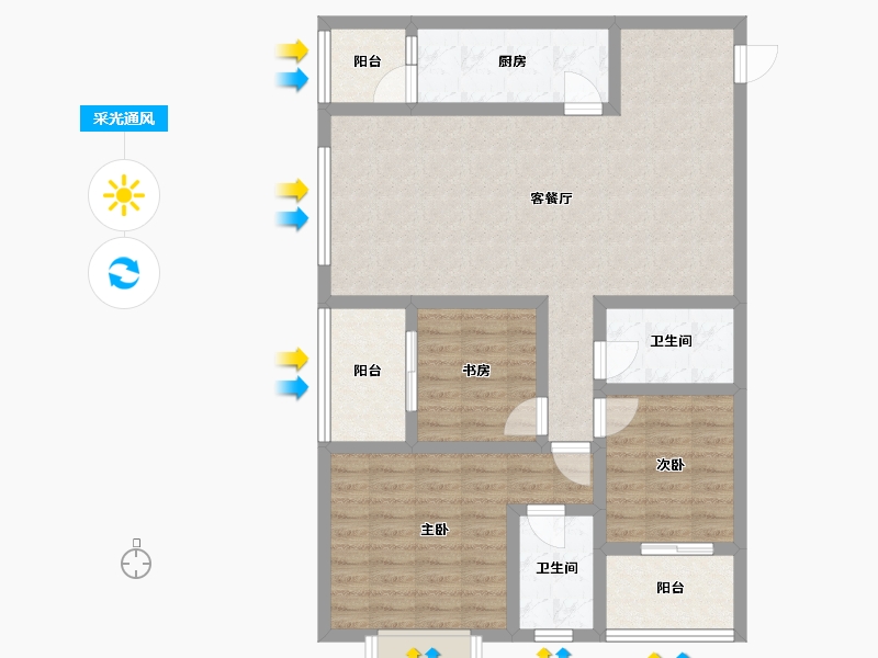 云南省-大理白族自治州-纳思城市春天-110.24-户型库-采光通风