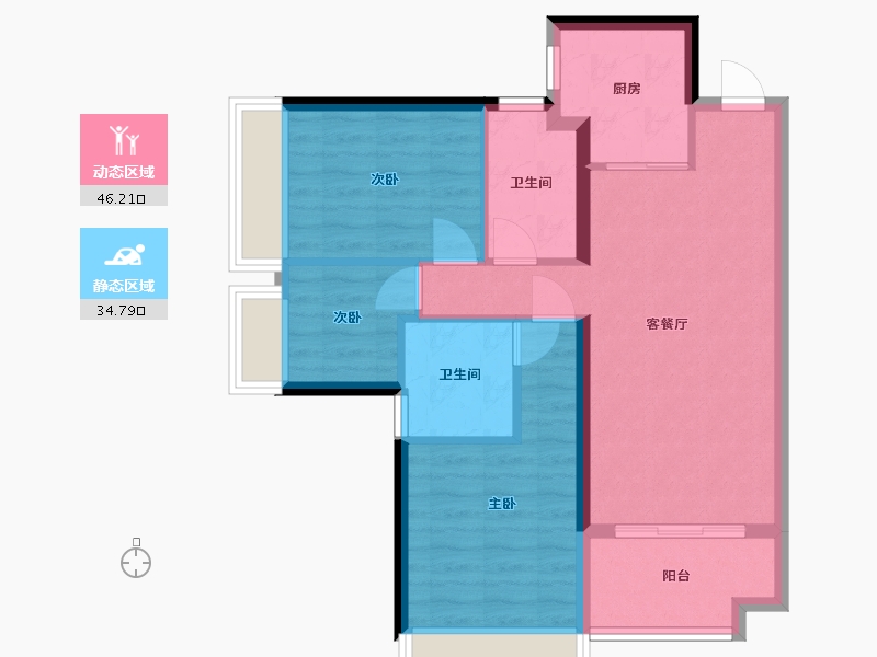 广东省-广州市-越秀TOD星汇城-76.80-户型库-动静分区