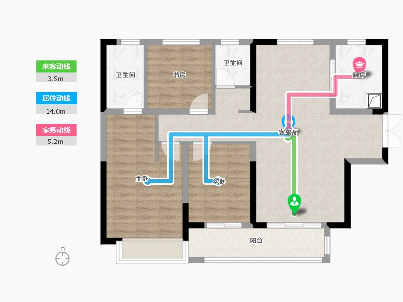 山西省-运城市-晋府玫號-89.42-户型库-动静线