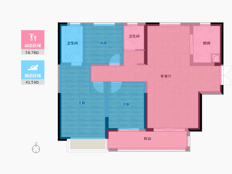 山西省-运城市-晋府玫號-89.42-户型库-动静分区