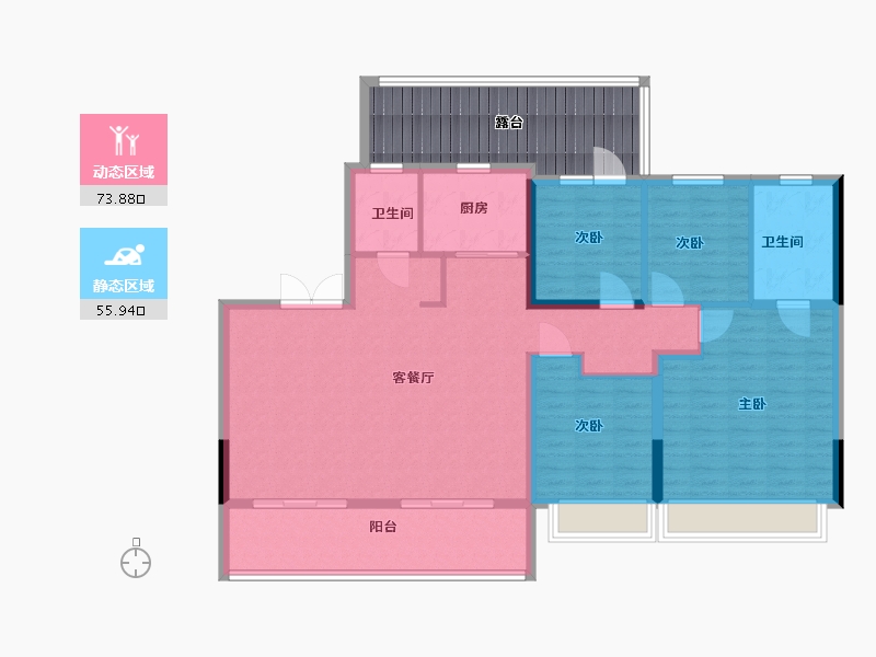 河南省-洛阳市-浩德悠然居-132.00-户型库-动静分区