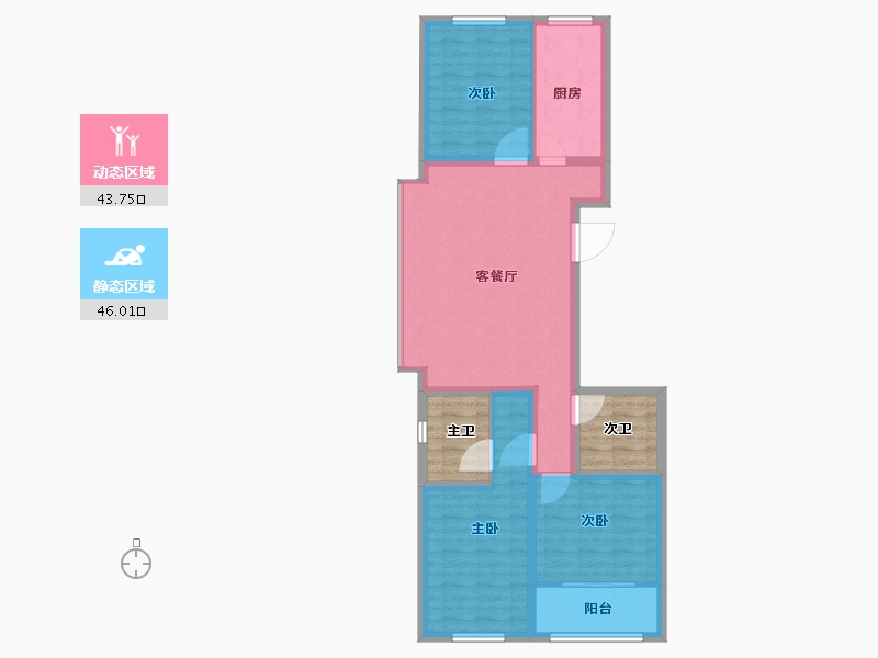 山西省-阳泉市-世华·北山大院-90.33-户型库-动静分区