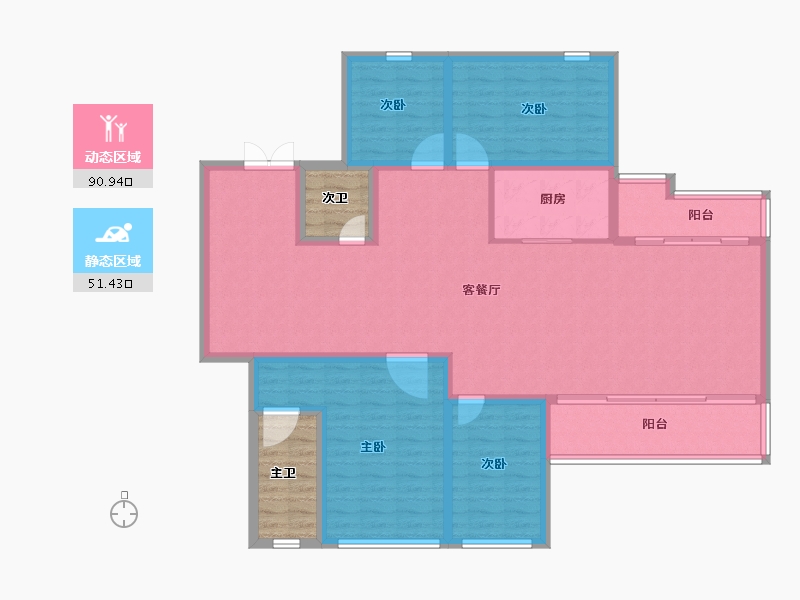 四川省-成都市-越秀天悦云萃-138.40-户型库-动静分区