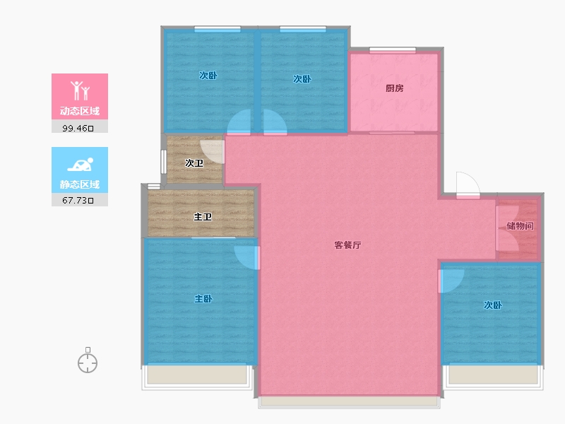 吉林省-长春市-润德·汀蘭云境-167.20-户型库-动静分区