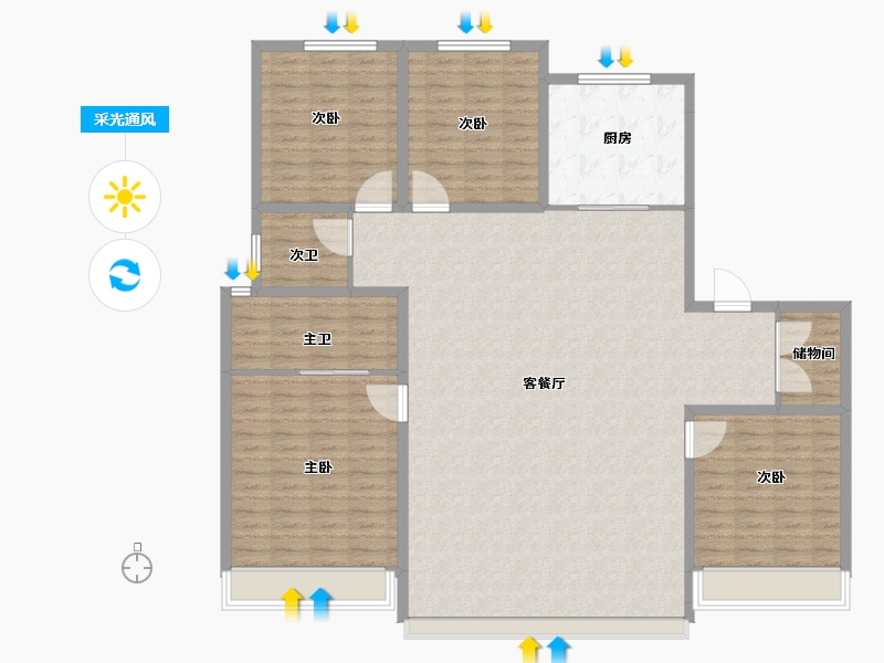 吉林省-长春市-润德·汀蘭云境-167.20-户型库-采光通风