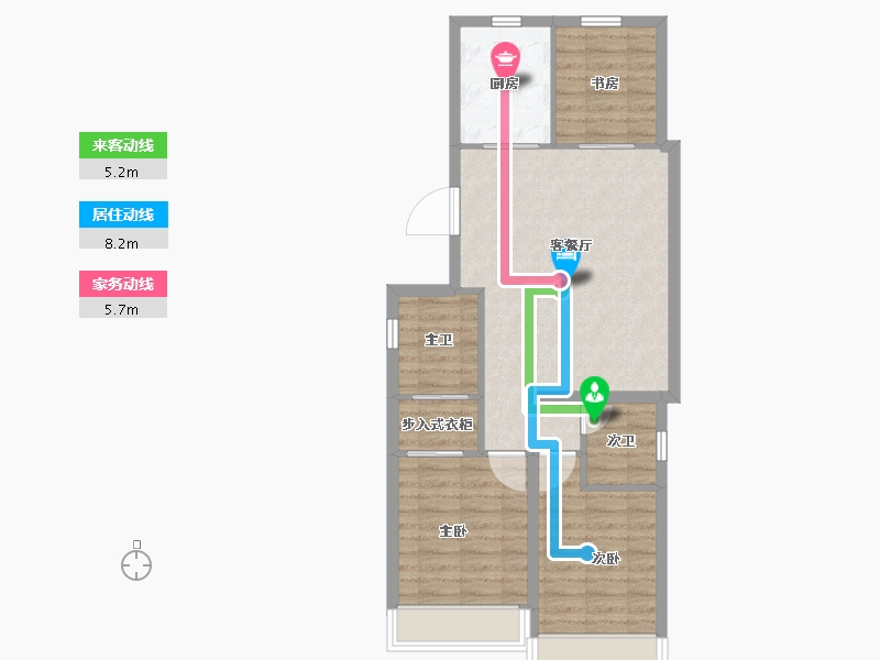 浙江省-杭州市-时代崇文栖云府-71.20-户型库-动静线