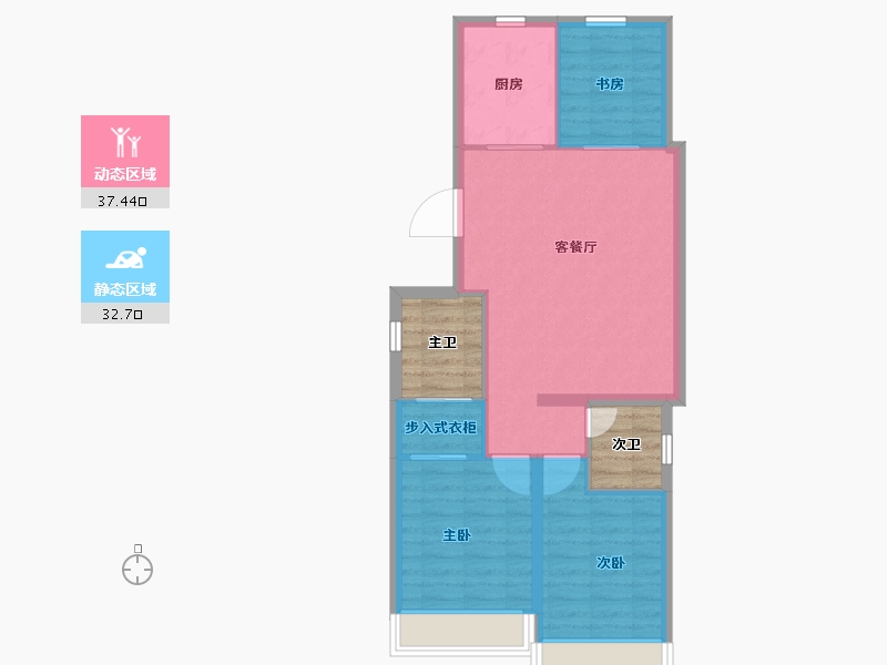 浙江省-杭州市-时代崇文栖云府-71.20-户型库-动静分区