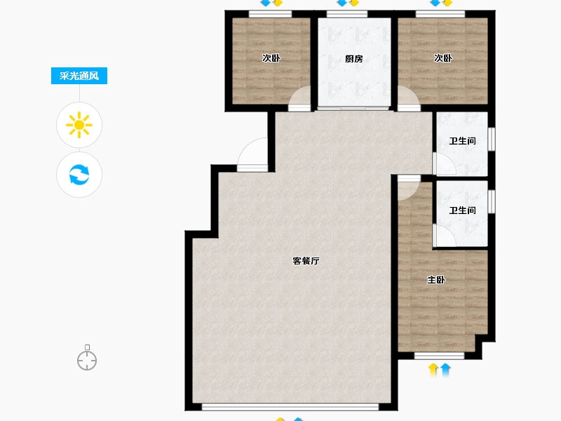 山东省-滨州市-丰泽尚景-116.03-户型库-采光通风