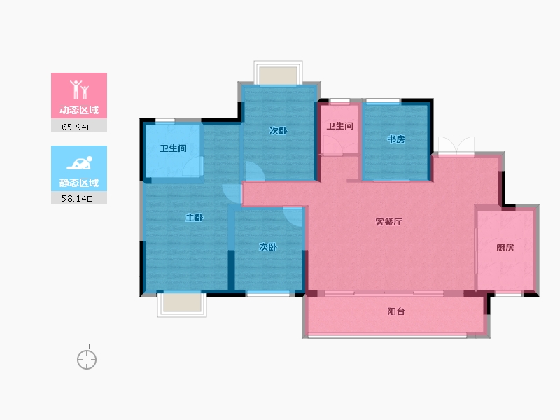 四川省-成都市-天投公园翠屿-112.04-户型库-动静分区