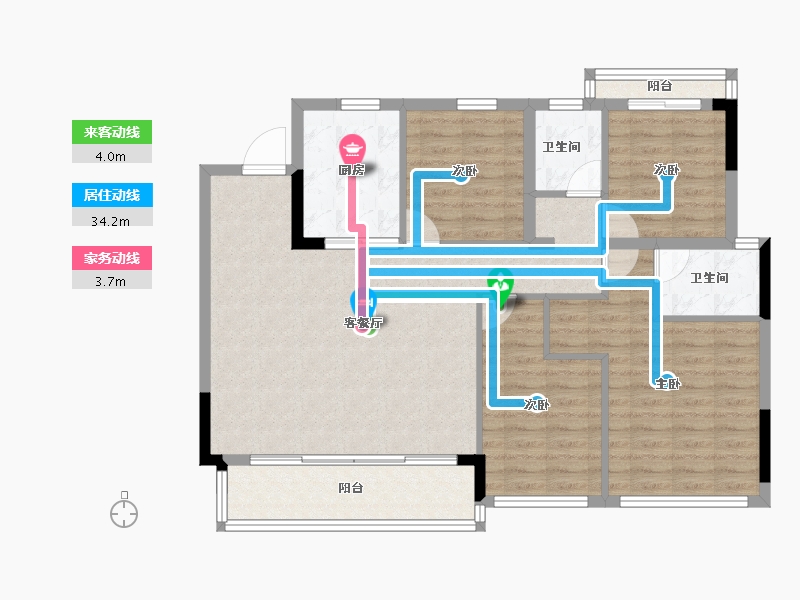 浙江省-杭州市-建发云熙-106.40-户型库-动静线