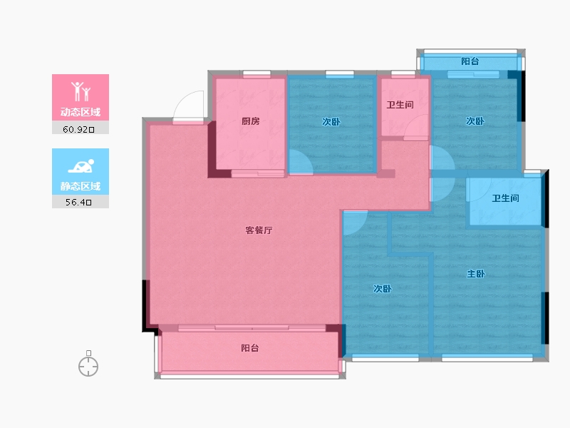 浙江省-杭州市-建发云熙-106.40-户型库-动静分区