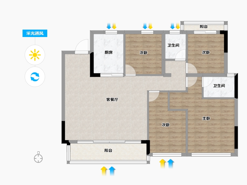 浙江省-杭州市-建发云熙-106.40-户型库-采光通风