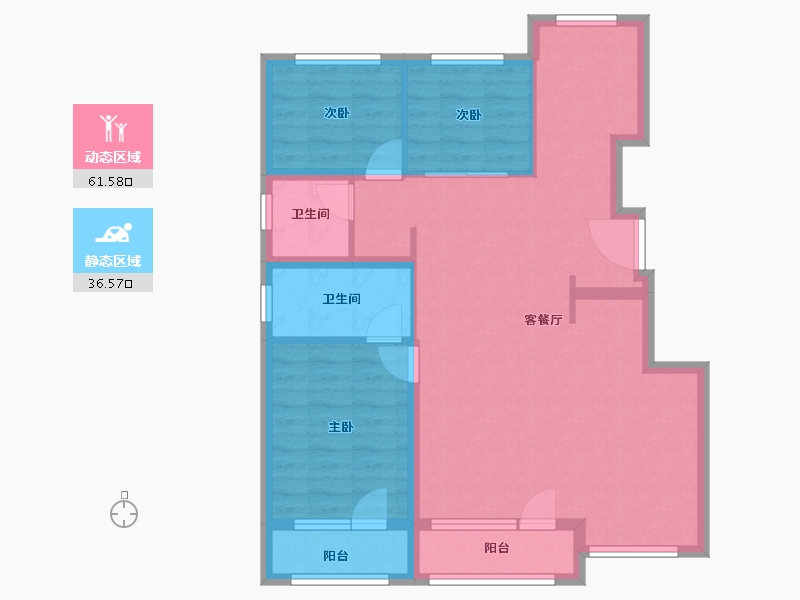 北京-北京市-招商臻园-87.81-户型库-动静分区