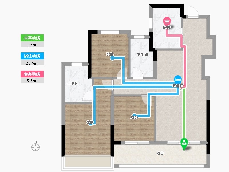 浙江省-杭州市-金地湖颂丹青府-81.60-户型库-动静线