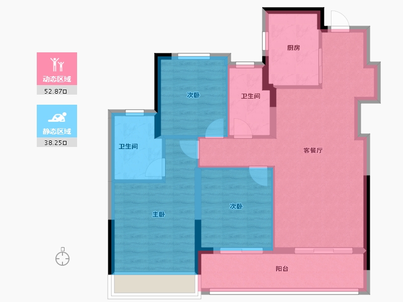 浙江省-杭州市-金地湖颂丹青府-81.60-户型库-动静分区