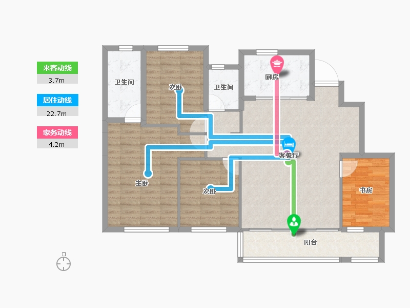 四川省-成都市-万科朗拾交子-104.43-户型库-动静线