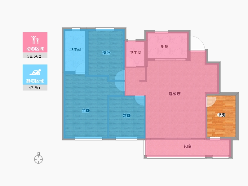 四川省-成都市-万科朗拾交子-104.43-户型库-动静分区