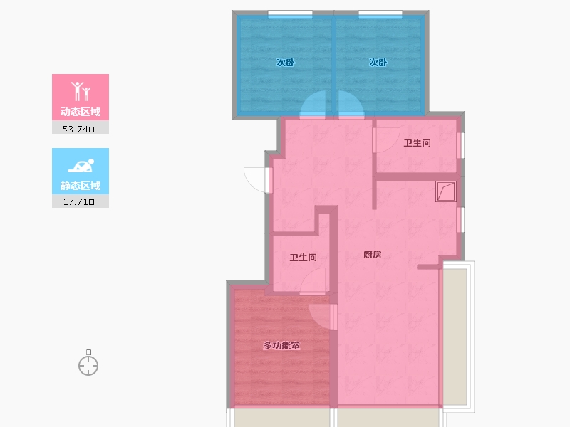 北京-北京市-北京建工·熙华台-62.77-户型库-动静分区