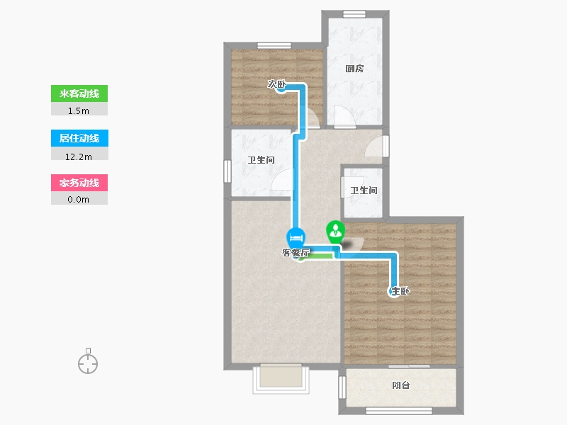 山西省-忻州市-龙岗小区-74.40-户型库-动静线