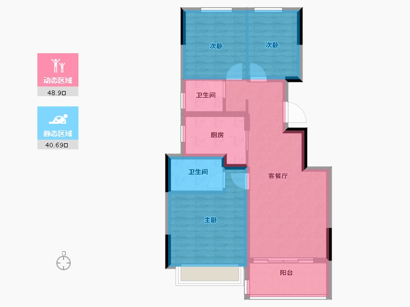 浙江省-杭州市-金地湖颂丹青府-80.00-户型库-动静分区