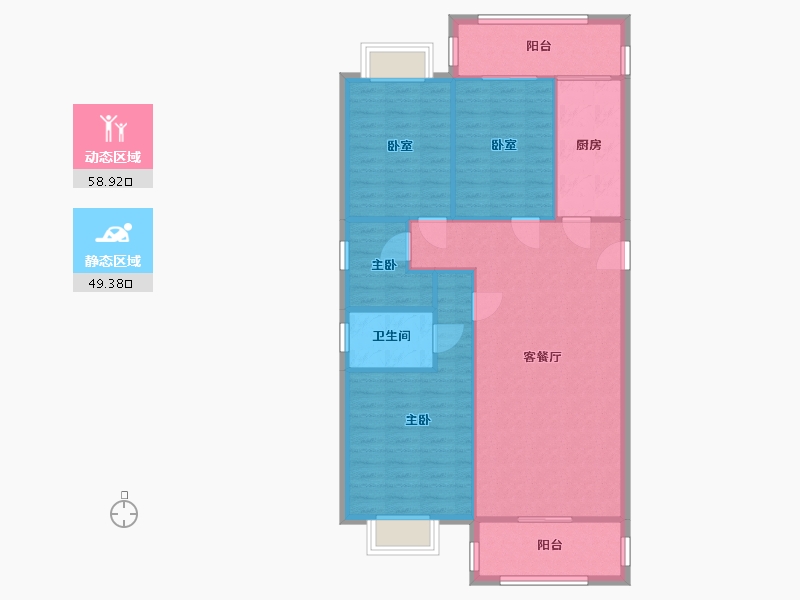 北京-北京市-怡馨家园-92.94-户型库-动静分区