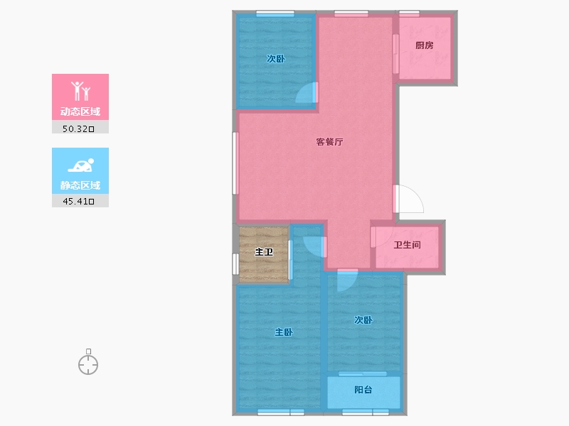 山西省-阳泉市-世华·北山大院-89.56-户型库-动静分区