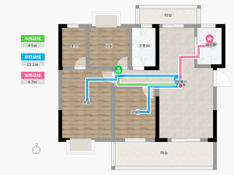 湖北省-宜昌市-银河·东湖雅居-92.76-户型库-动静线